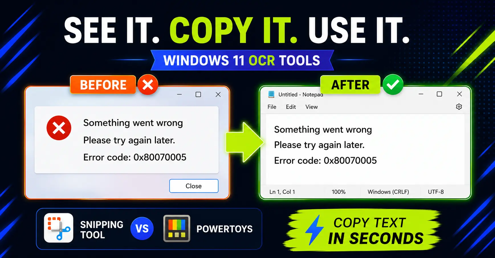 How to Copy Text from Images on Windows: Snipping Tool vs PowerToys
