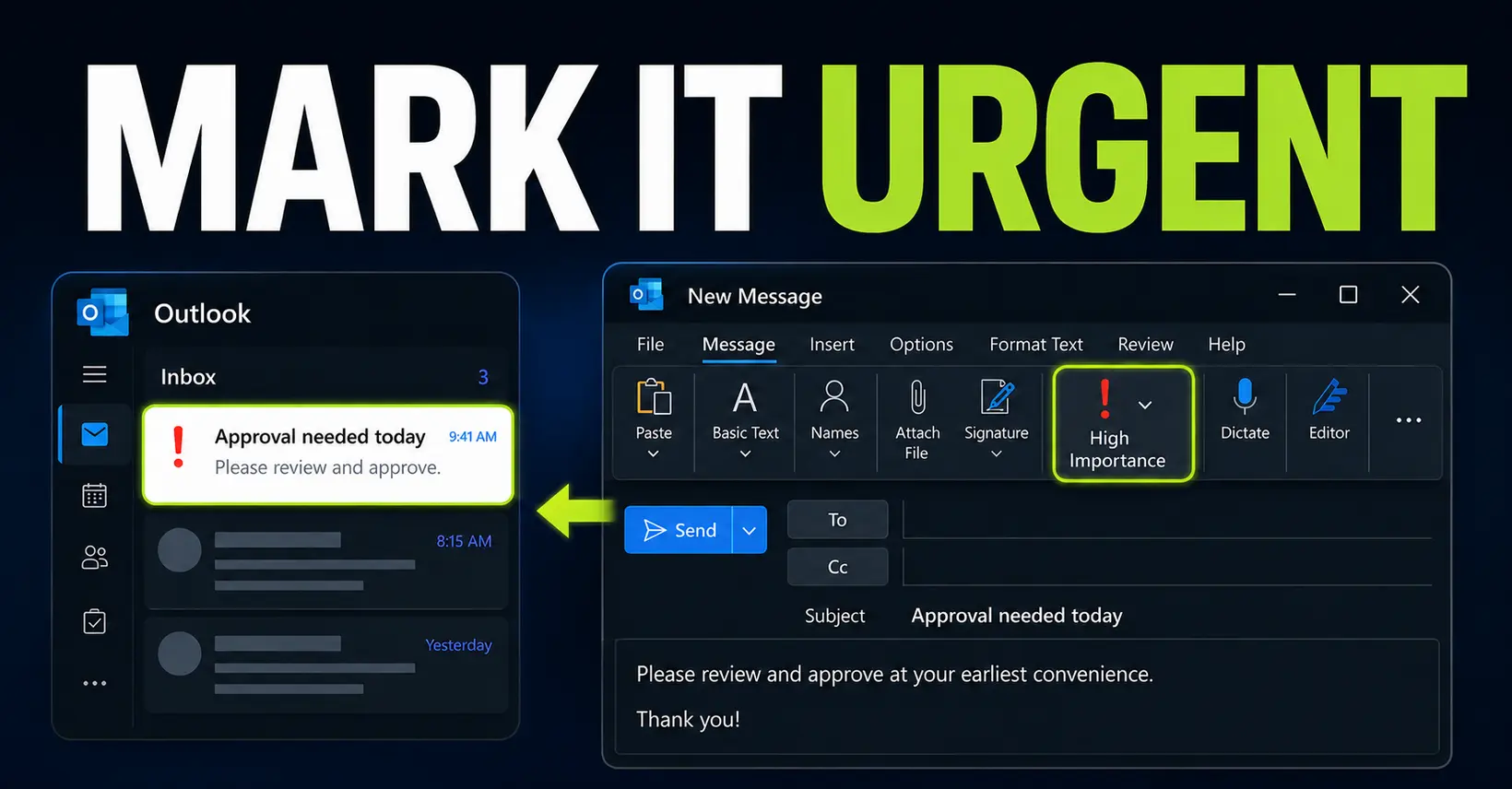 How to Mark an Email as Urgent in Outlook