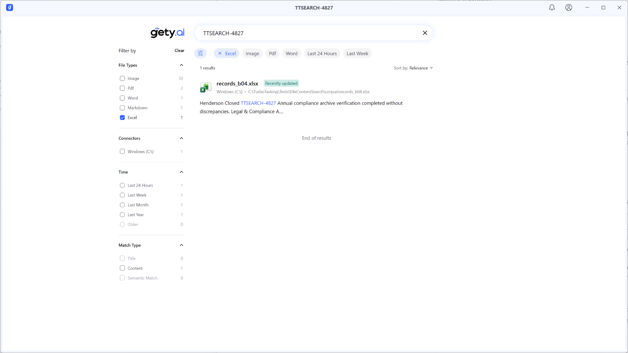 Gety filtering a file-content search to an Excel workbook containing TTSEARCH-4827.